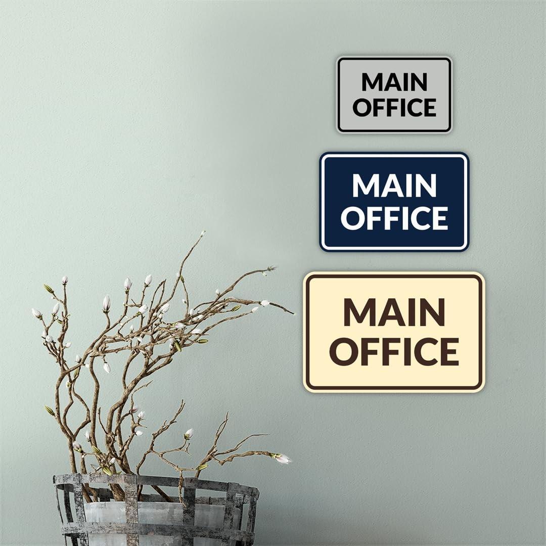 Classic Framed Main Office Sign Large Black Gold Wall Door Plaque Decor