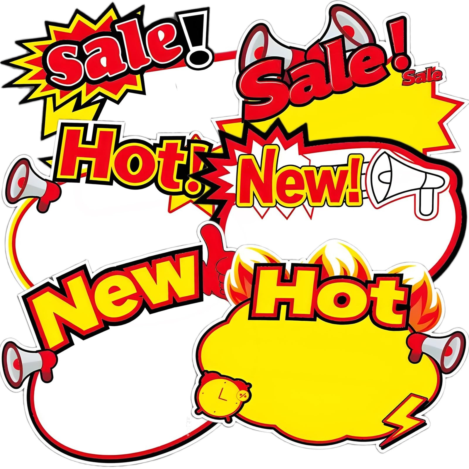 60 PCS Burst Star Sign Cards Sale Tags 7X5.5 Inch Cutouts Retail Garage Yard