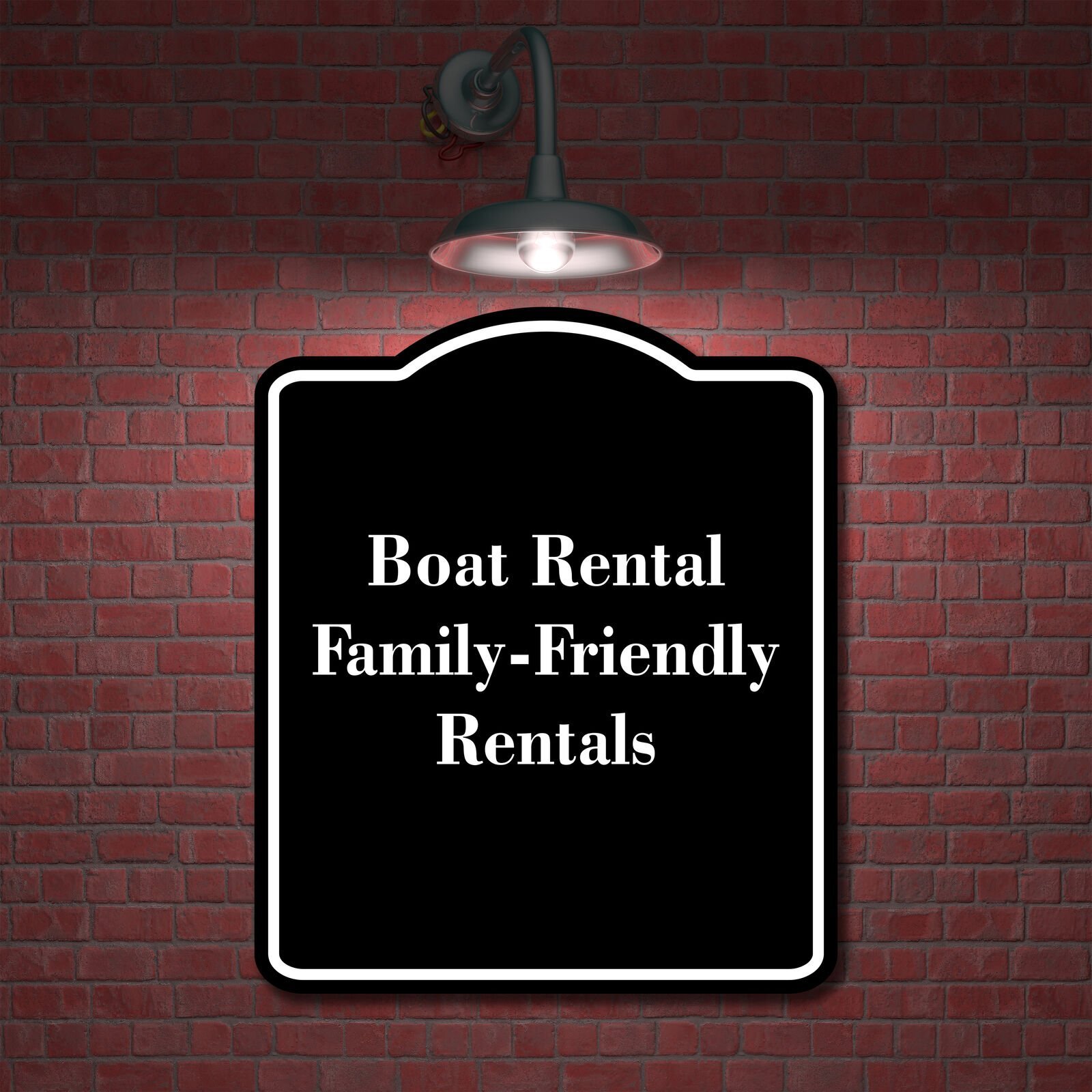 Boat Rental FamilyFriendly Rentals BLACK Aluminum Composite Sign