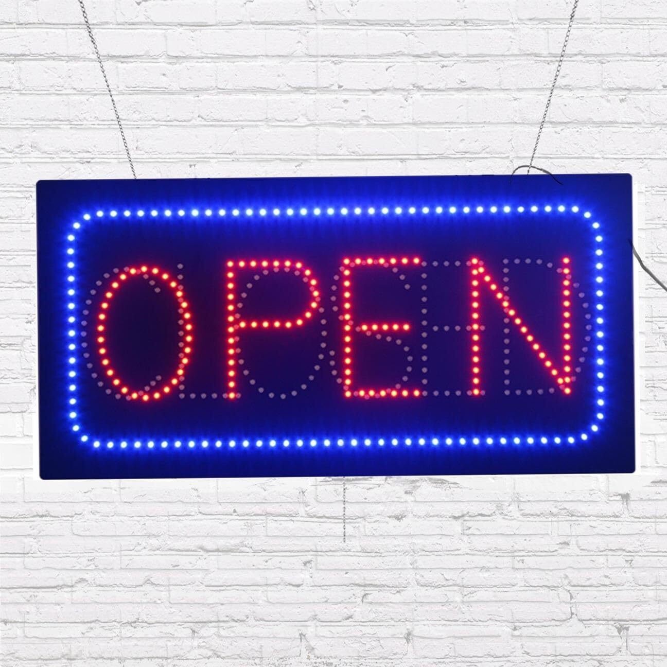 LED Open/Closed Sign for Business Displays | Light Up Sign | 12″H x 24″W x 2″D