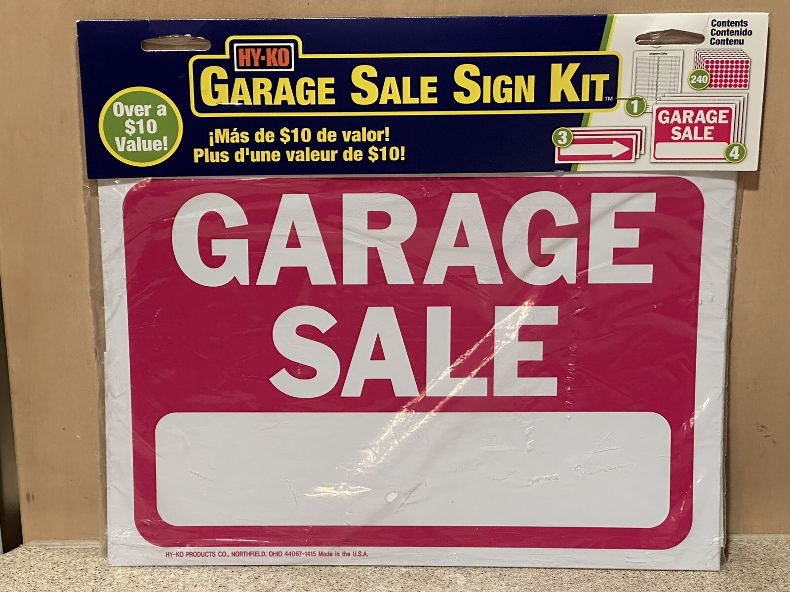 Hy-Ko Garage Sale Kit, 248 Pieces / 4- 9″ x 12″ Plastic Garage Sale Signs
