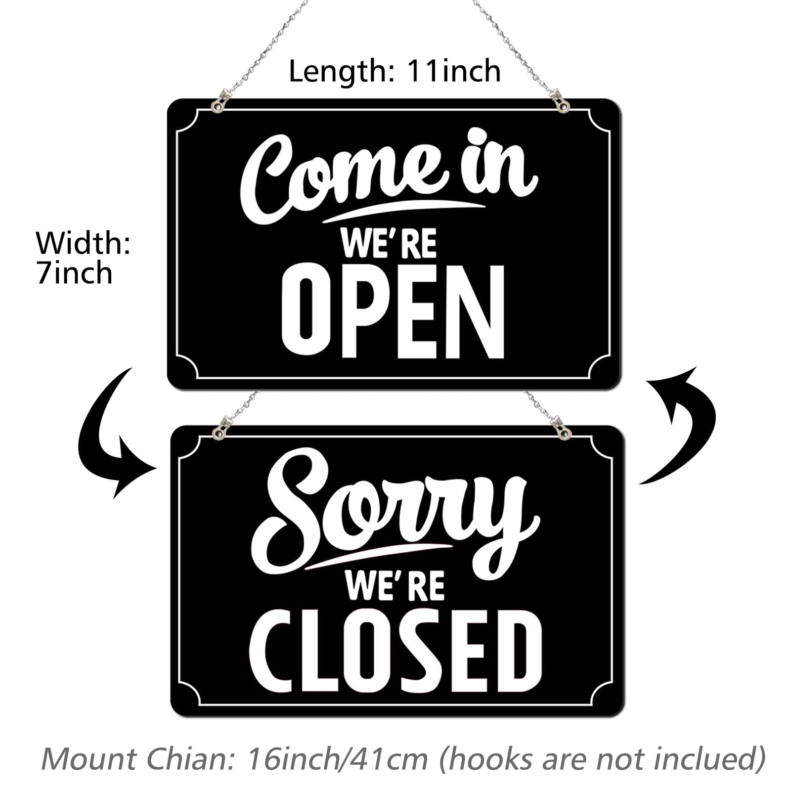 Open Closed Signs Business Hours Sign Set for Window Door Open Signs for Busi…