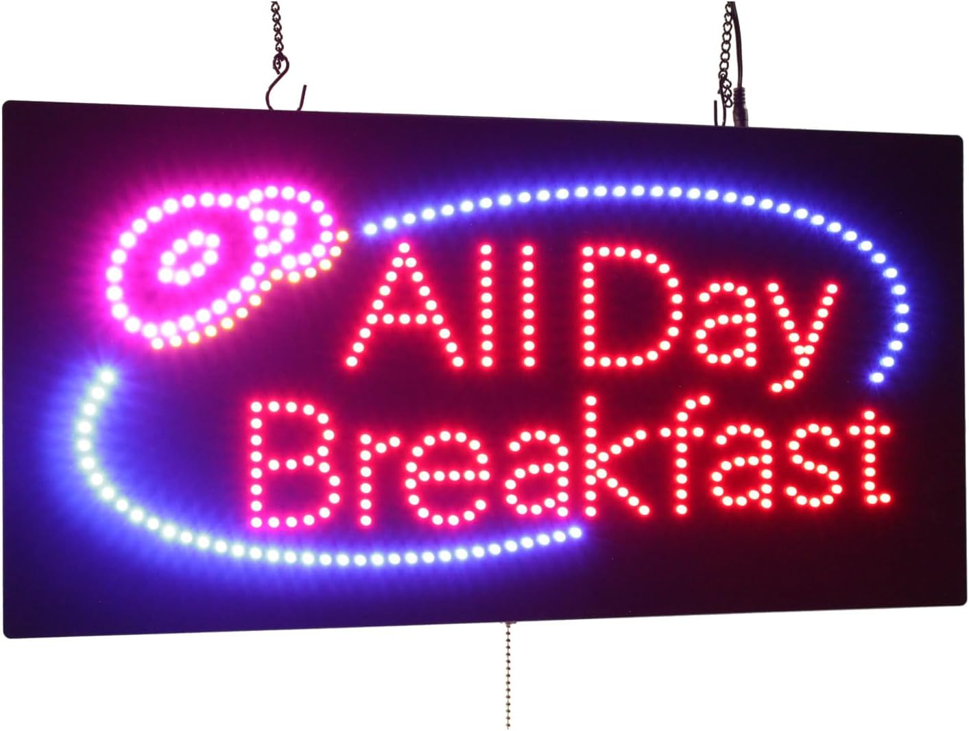 All Day Breakfast LED Sign – 24″x12″ Neon Display for Grand Openings