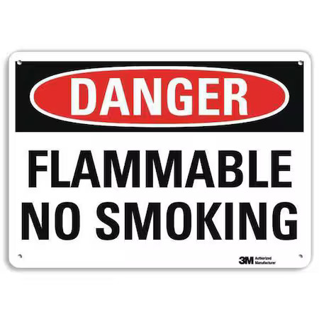 Lyle U3-1505-Ra_10X7 Danger No Smoking Sign, 7″ H, 10″ W, Vertical Rectangle,