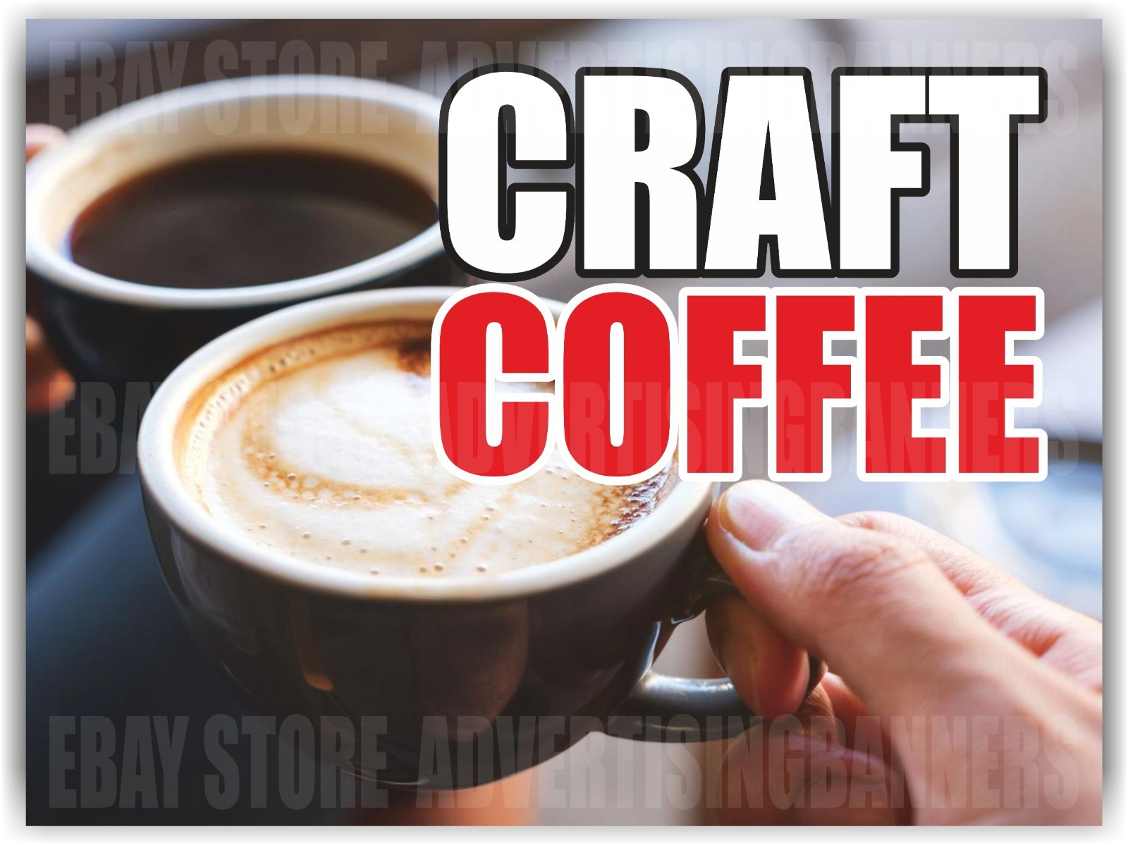 CRAFT COFFEE Yard Sign with H-Stakes Cold Fruit Juice Bar Tea Cafe Cappuccino