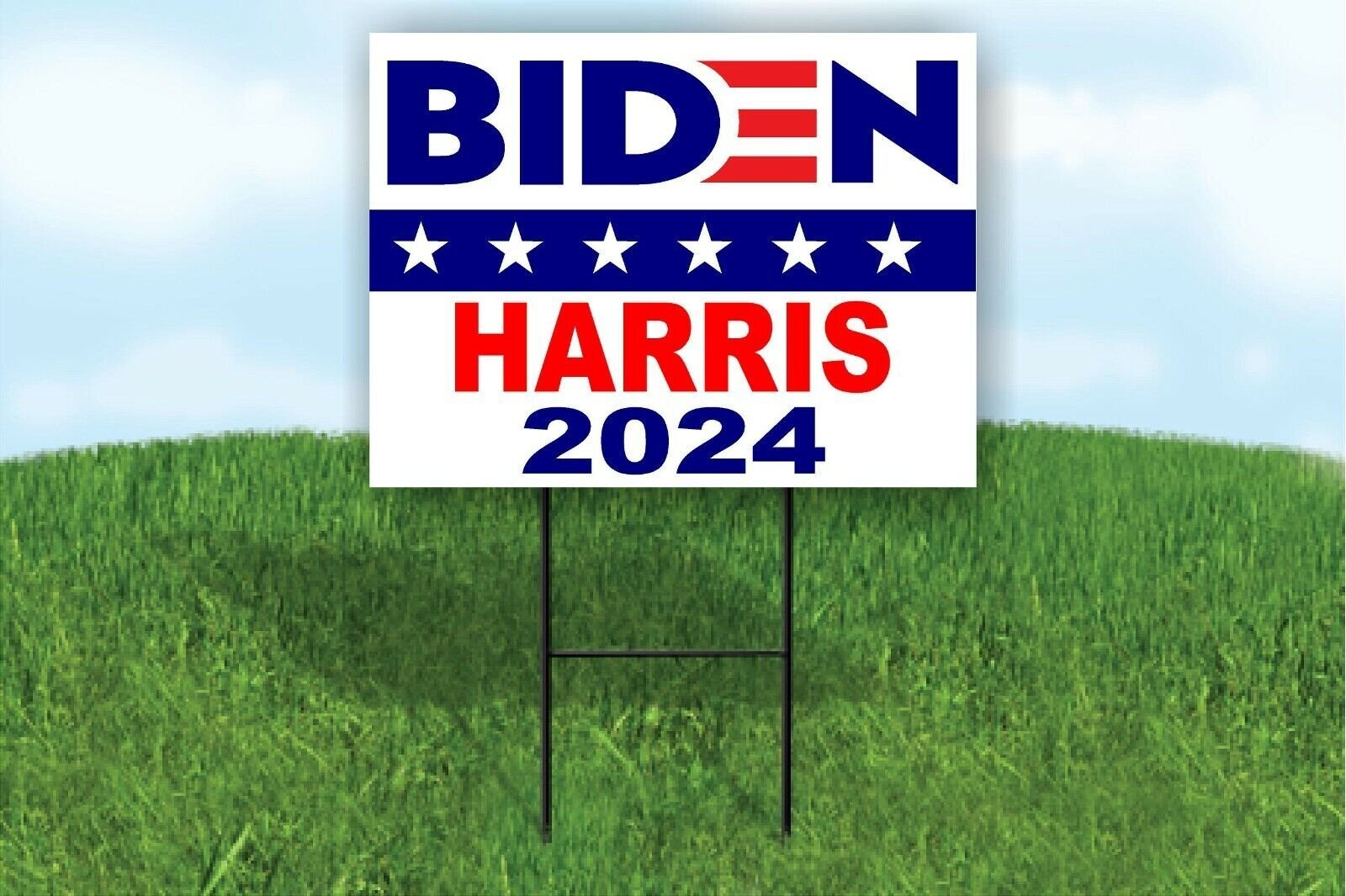 BIDEN HARRIS 2024 JOE KAMALA BIDEN star Yard Sign Road with Stand LAWN SIGN