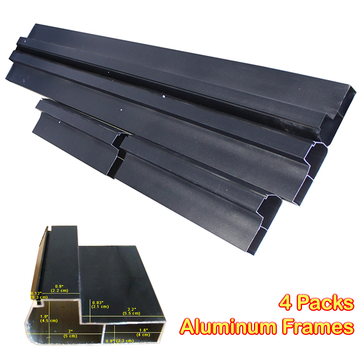 4 Pcs Aluminum Alloy LED Panel Frame for LED Sign Black Color