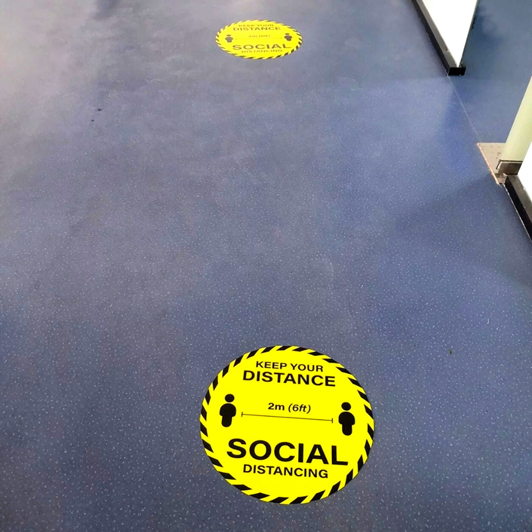 Calcomanía de vinilo para mantener la distancia social Sticker Impermeables