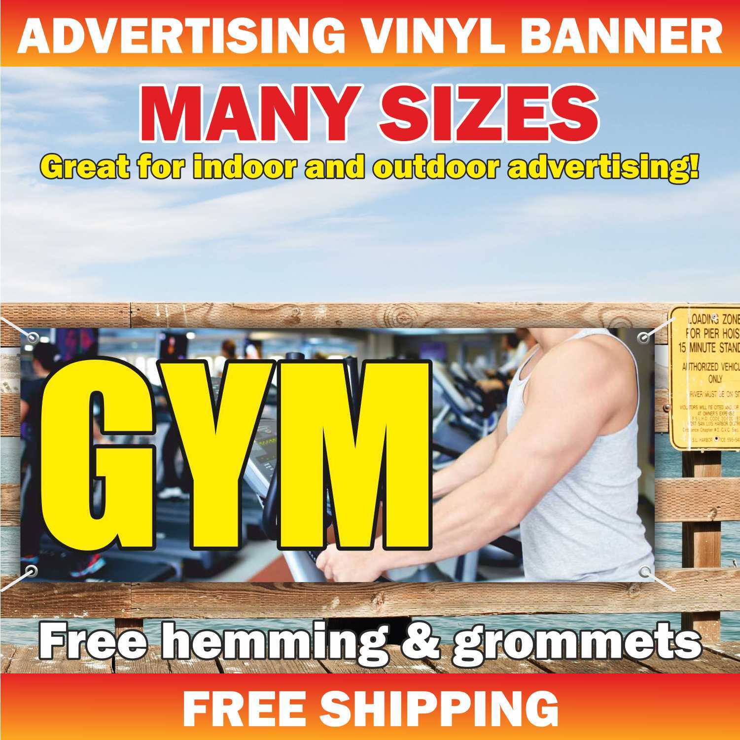 GYM Advertising Banner Vinyl Mesh Sign Fitness Simulator Trainer Instructor