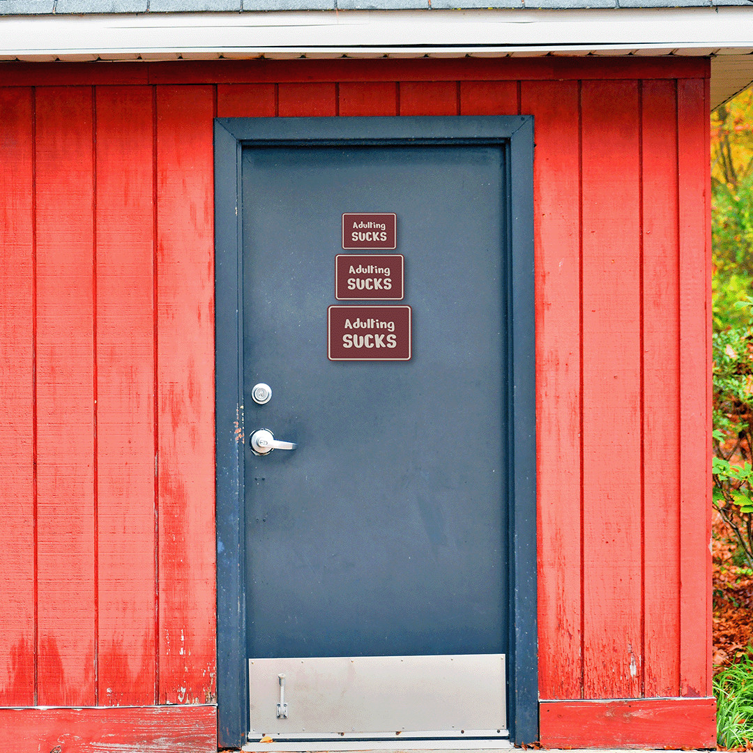 Classic Framed Plus Adulting Sucks Wall or Door Sign | Funny Man Cave Décor