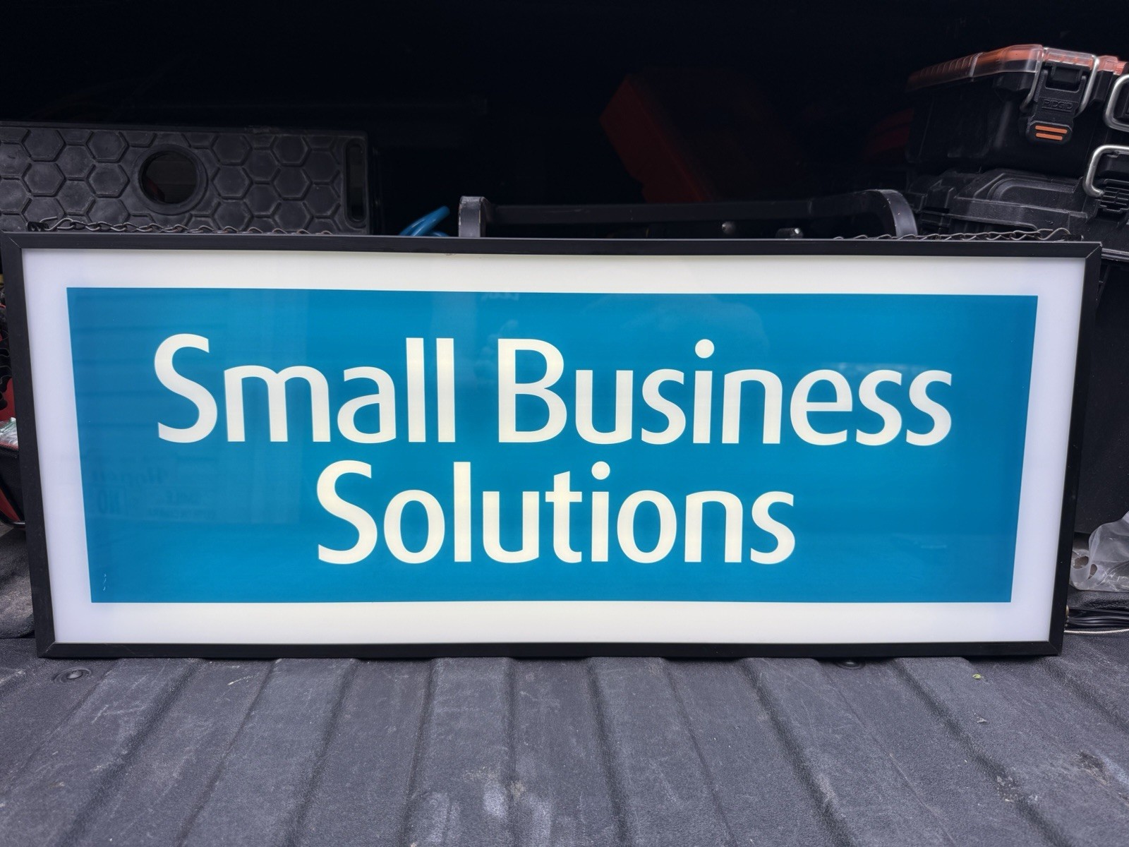 Zeon Corporation Illuminated “Small Business Solutions” Store Sign M171601