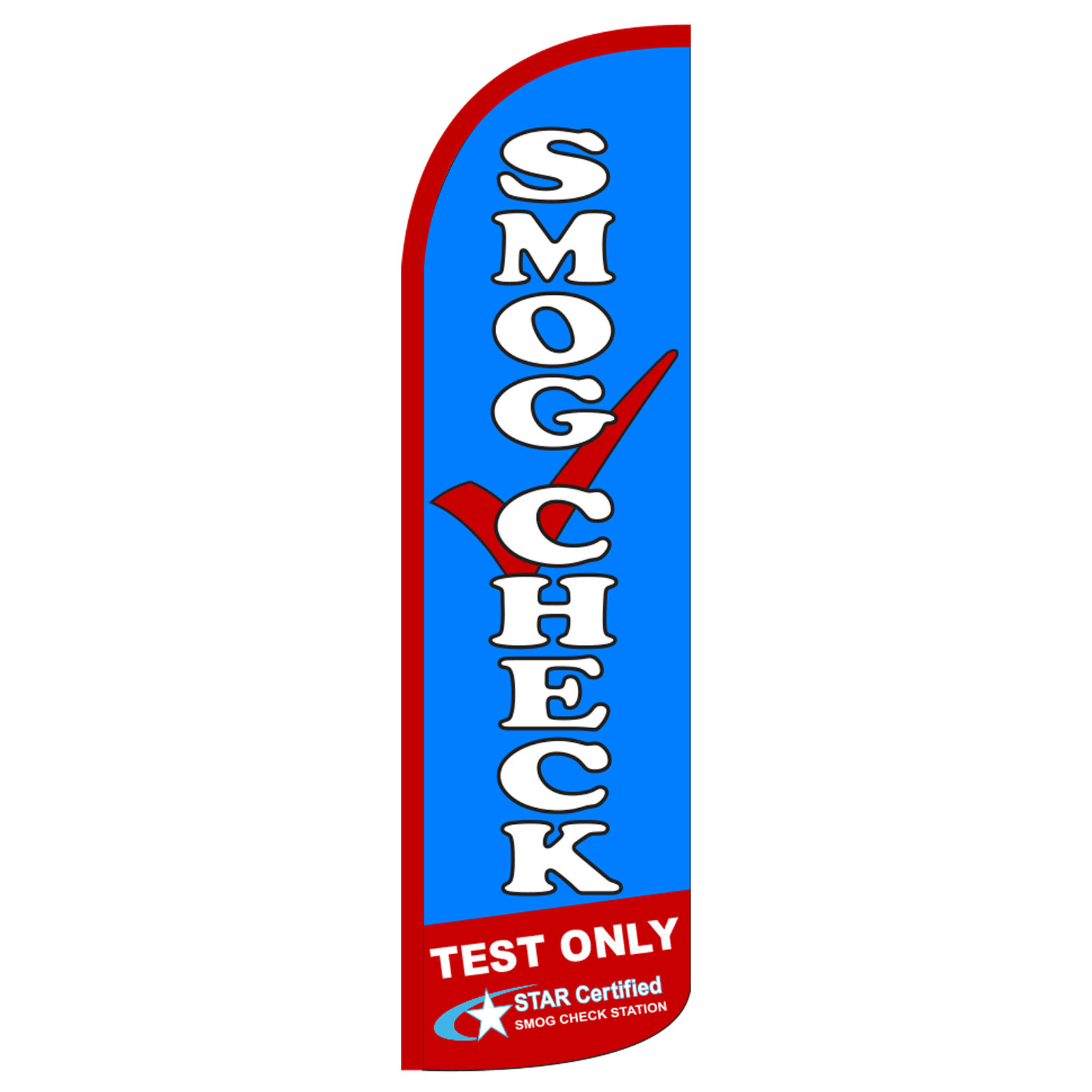 Smog Check Test Flag Flutter Feather Banner Swooper Extra Wide Windless