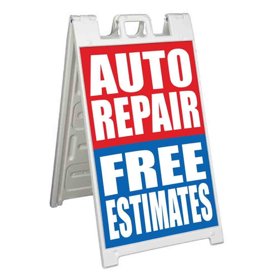 AUTO REPAIR FREE ESTIMATES Signicade 24×36 Aframe Sidewalk Sign Banner Decal