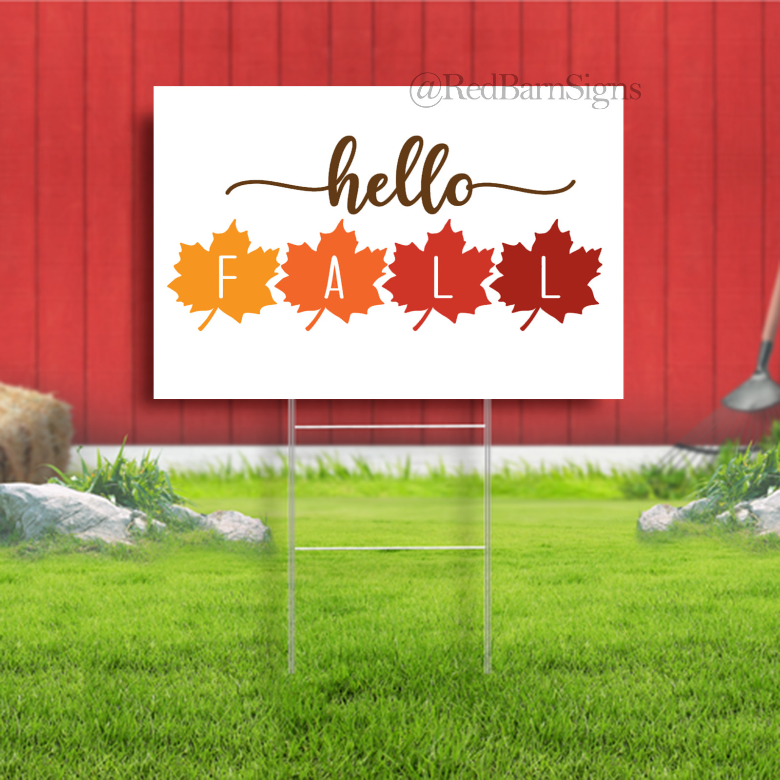 Hello Fall, Sign, Fall leaves Yard Sign, Halloween