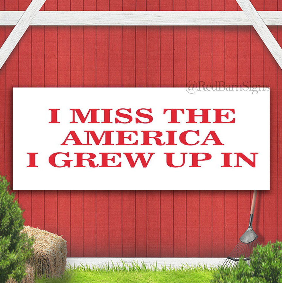 I Miss the America I grew Up In Indoor Outdoor Banner Sign with grommets