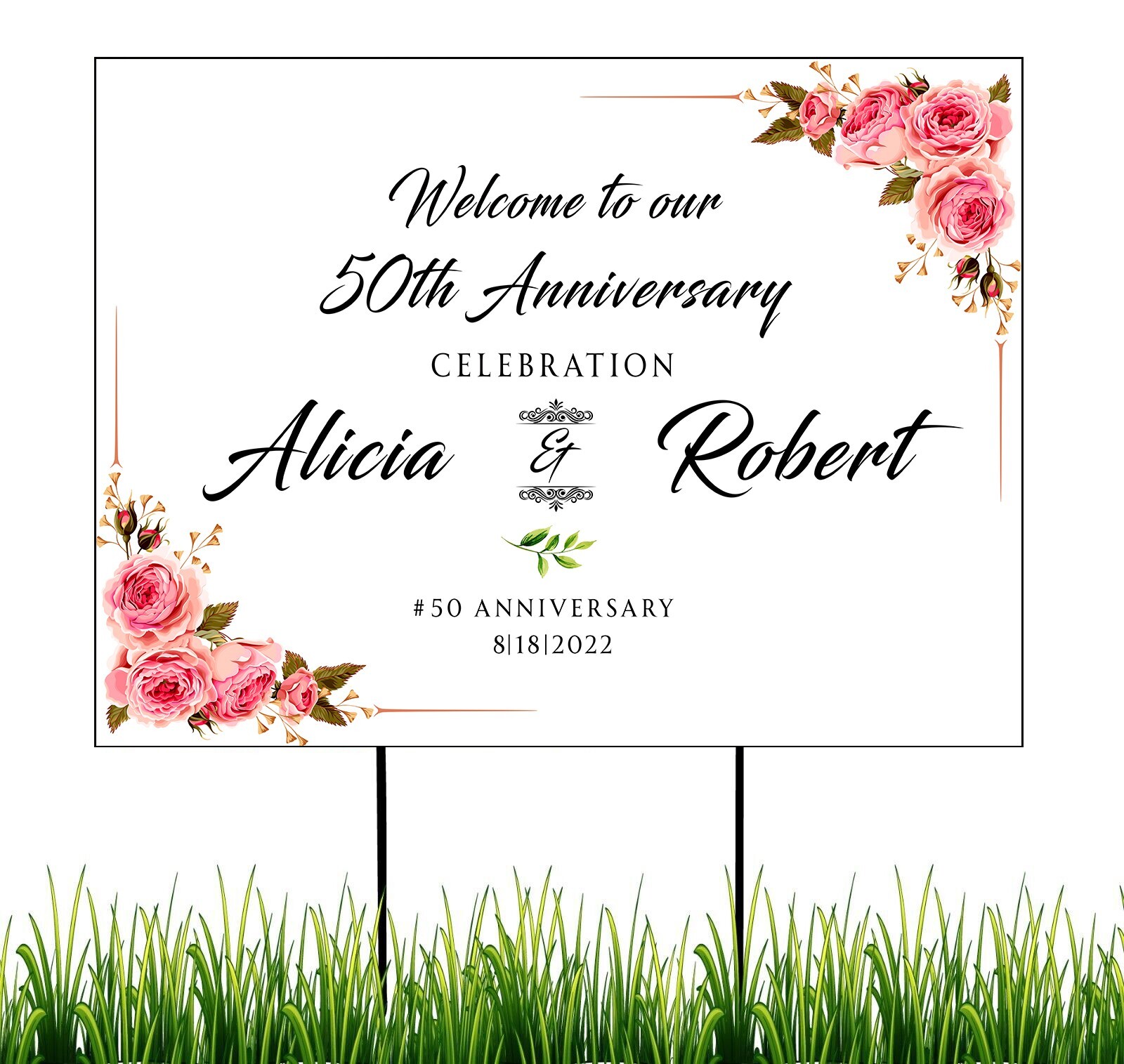 Personalized Wedding Anniversary Yard Sign, Decorations Welcome Sign, Home Décor