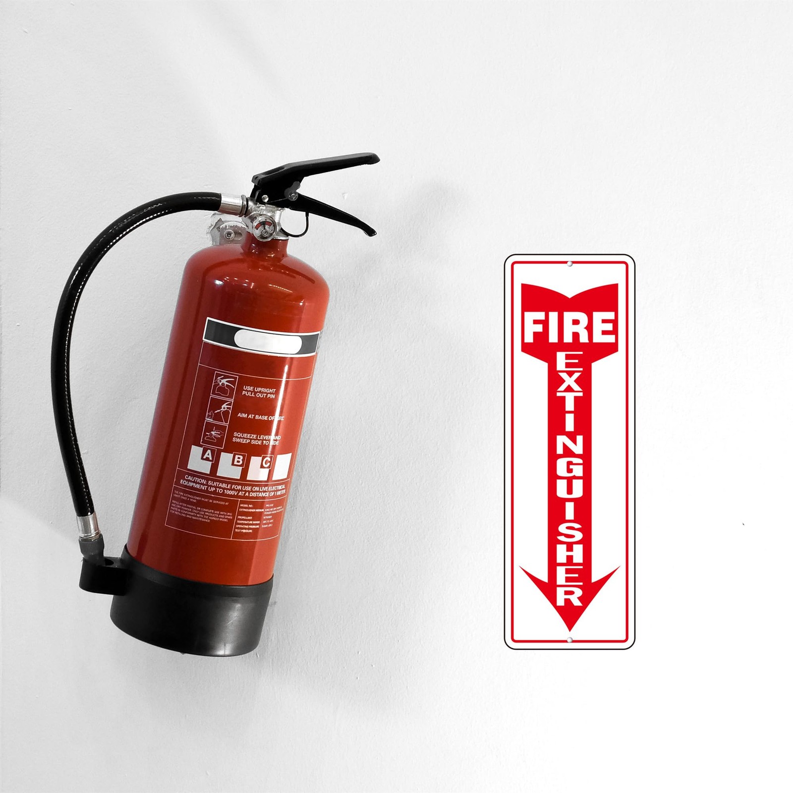 Fire Extinguisher Sign, (4 Pack) Self Adhesive Fire Extinguisher Sticker Sign…