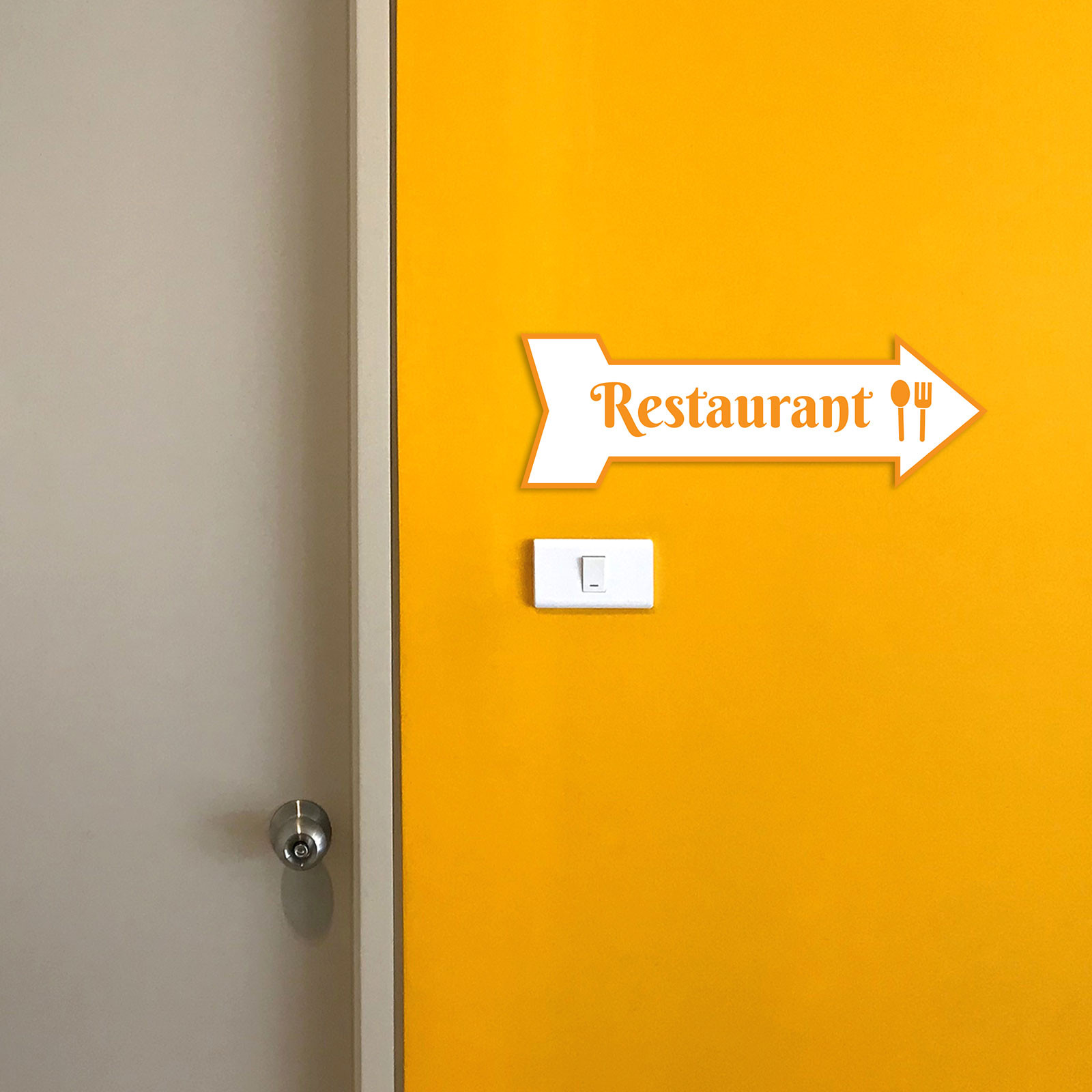 Arrow Shape Restaurant 12×4″ Wall or Door Sign | Public Shop Signage