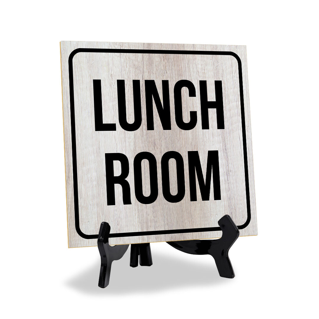 Lunch Room 5″x 5″ Square Table Sign With Acrylic Easel | Office & Home Décor