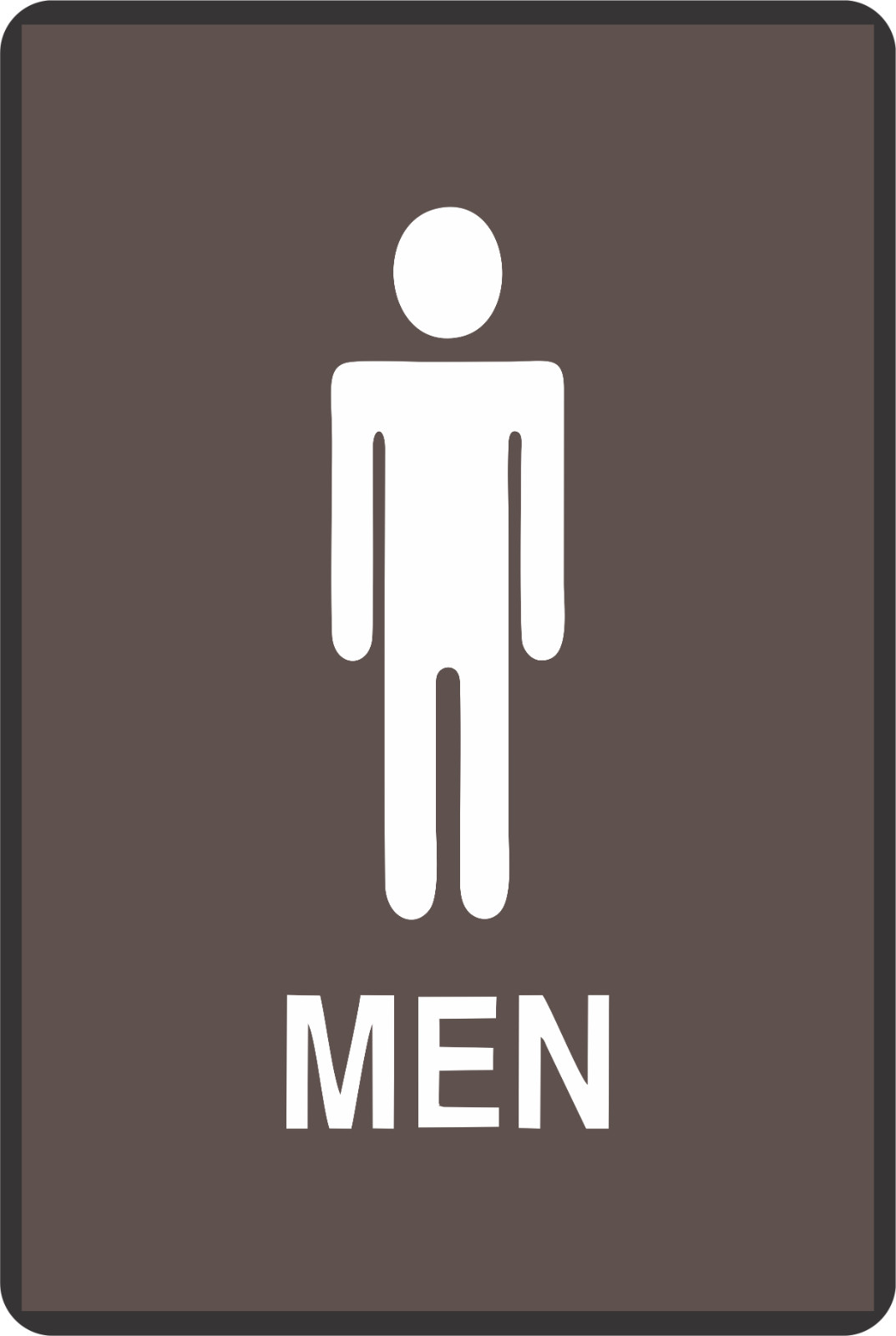Brown Men’s Room Metal Bathroom Sign 8″ x 12″ or 12″ x 18″ Sizes