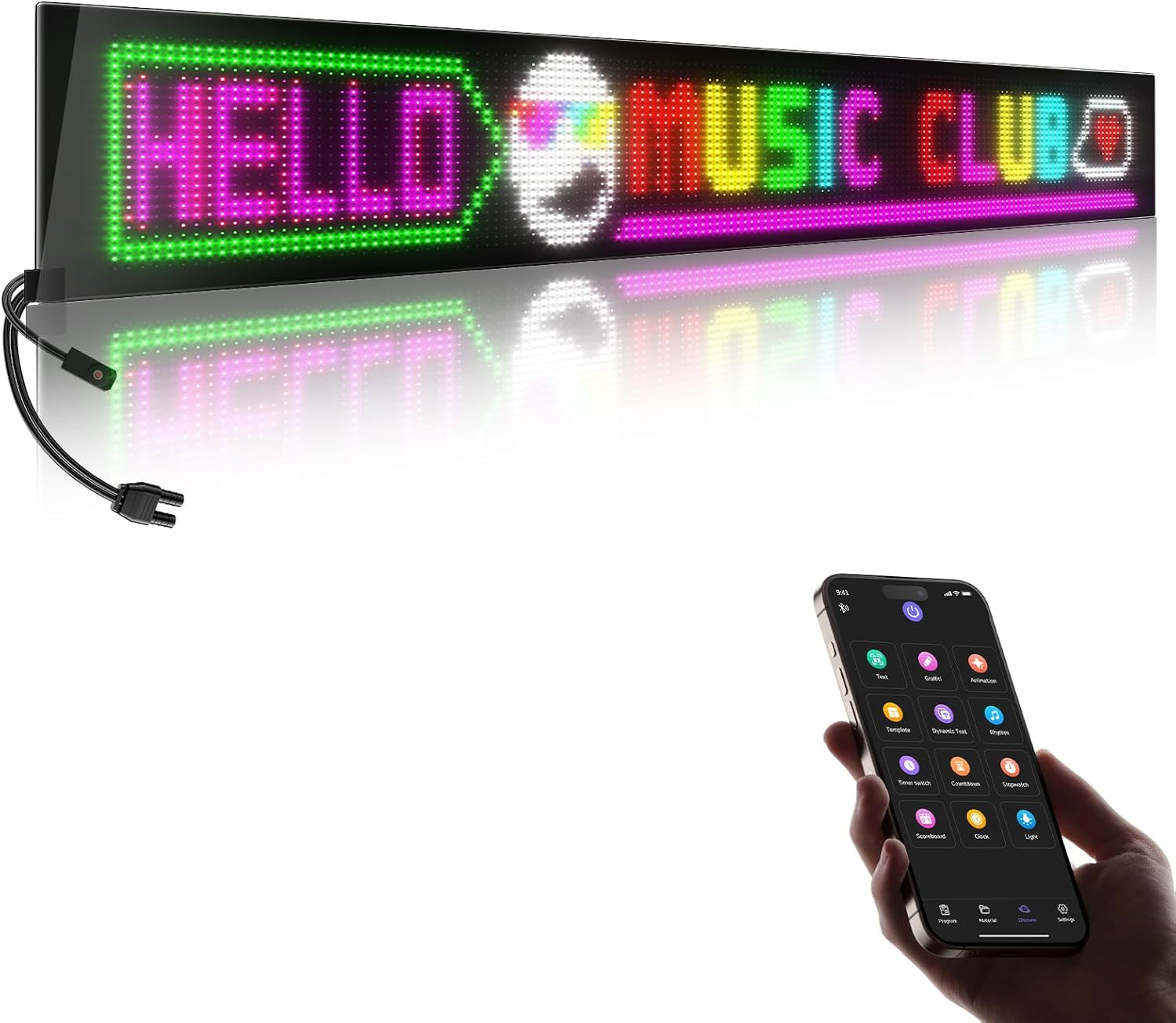 32″ Programmable LED Sign with Bluetooth App for Retail Store Display