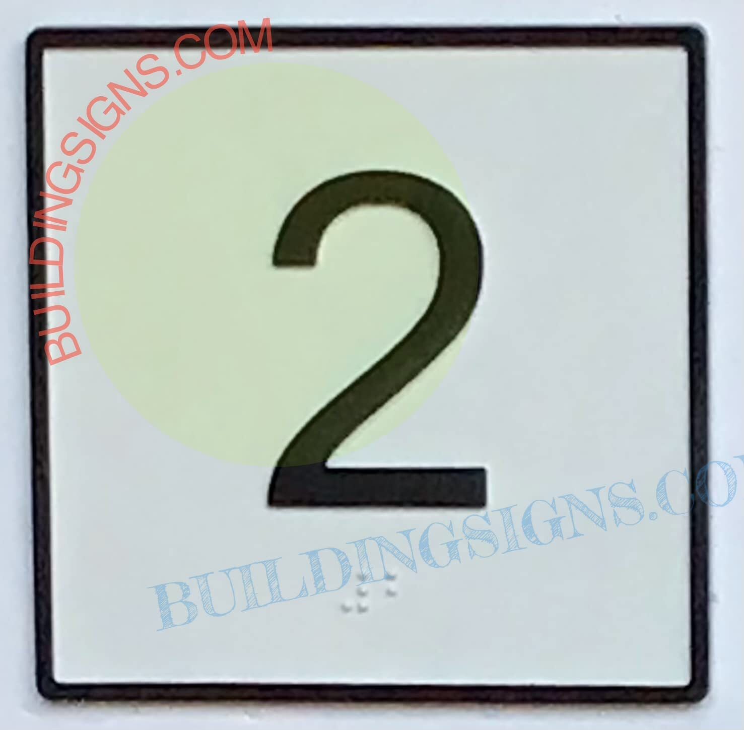 ELEVATOR FLOOR NUMBER 2 SIGN- ELEVATOR JAMB PLATE 1 SIGN-REF24-1027
