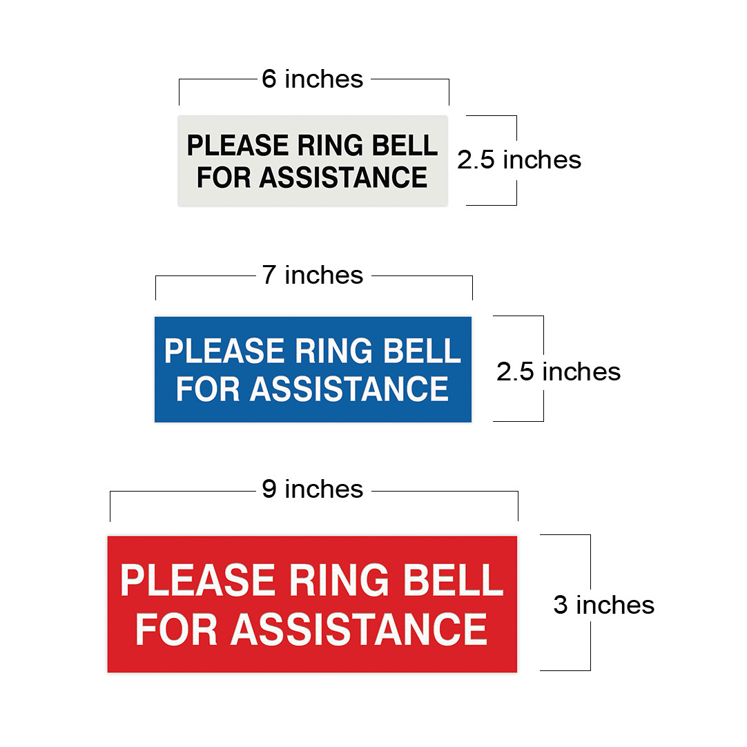 PLEASE RING BELL FOR ASSISTANCE Sign – Black – Small