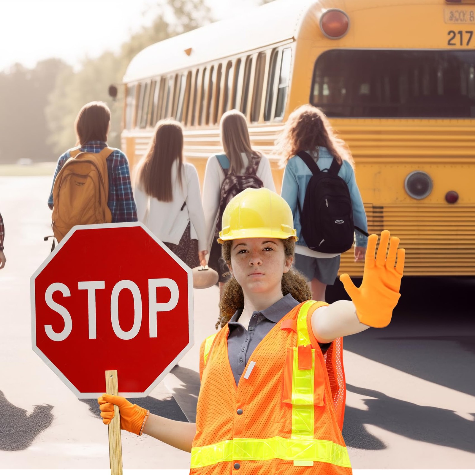 4 Pack Stop Slow Sign, 13” X 13” Handheld Stop Sign, Aluminum Crossing Guard Sig