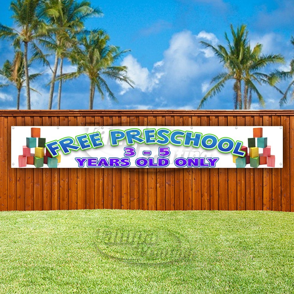 FREE PRESCHOOL 3-5 Advertising Teaching Kids Vinyl Banner Flag Sign USA XL01593