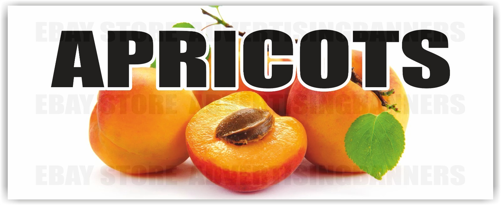 APRICOTS Advertising Banner Vinyl Mesh Sign fruits fresh vegetables pears apples