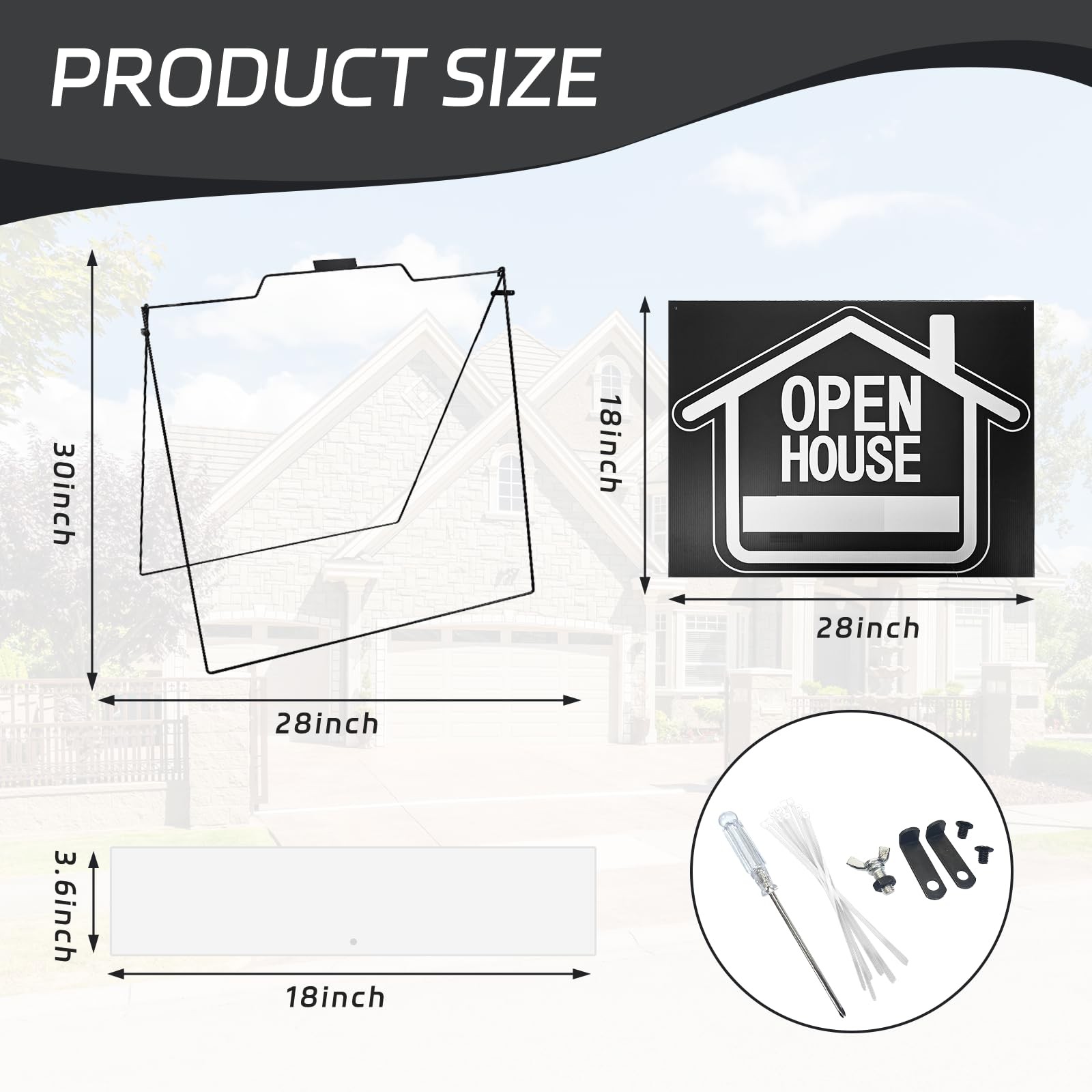 5 Pack Open House Signs for Real Estate – Real Estate Signs with 30â€œx28″ 5