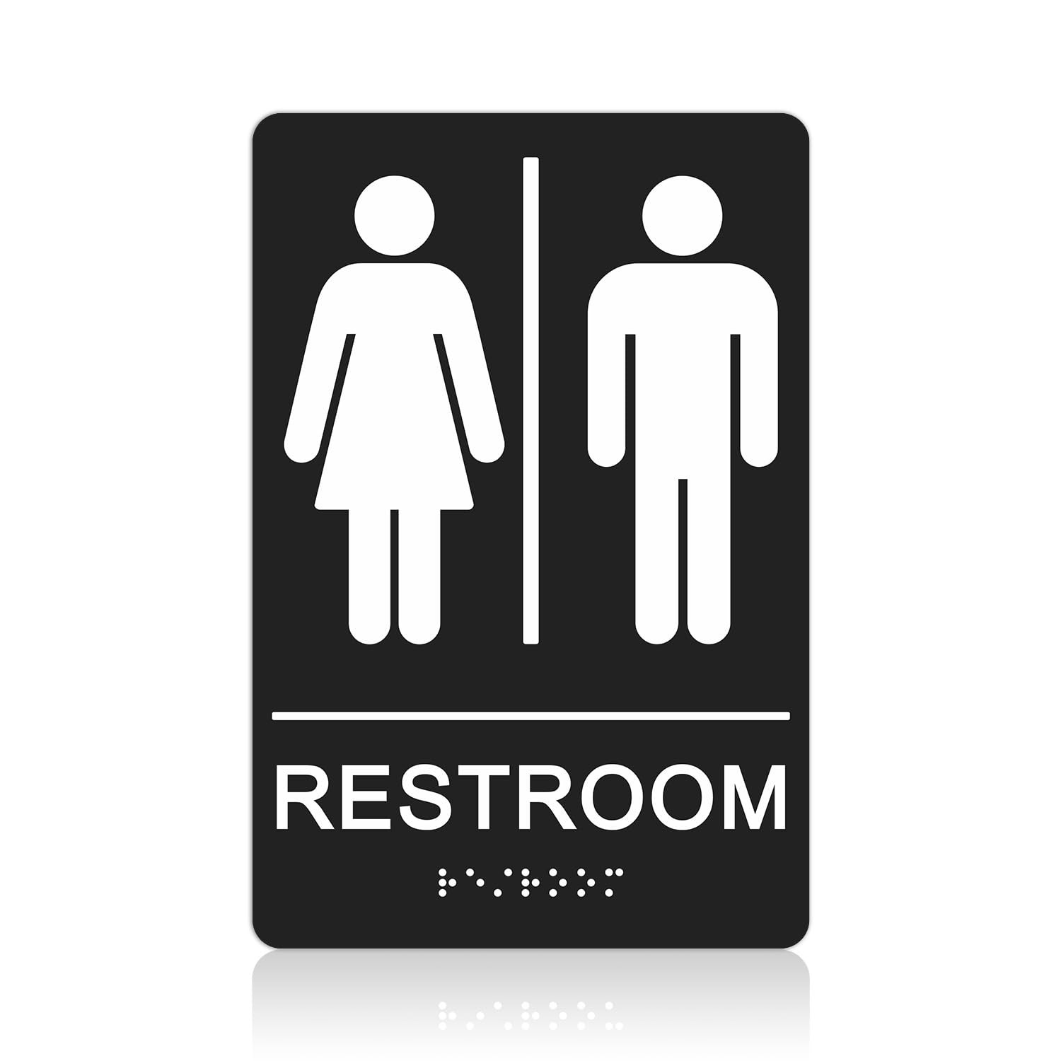 Restroom Signs for Business – 1 Pack – 9 x 6 Inches Acrylic, ADA Compliant wi…