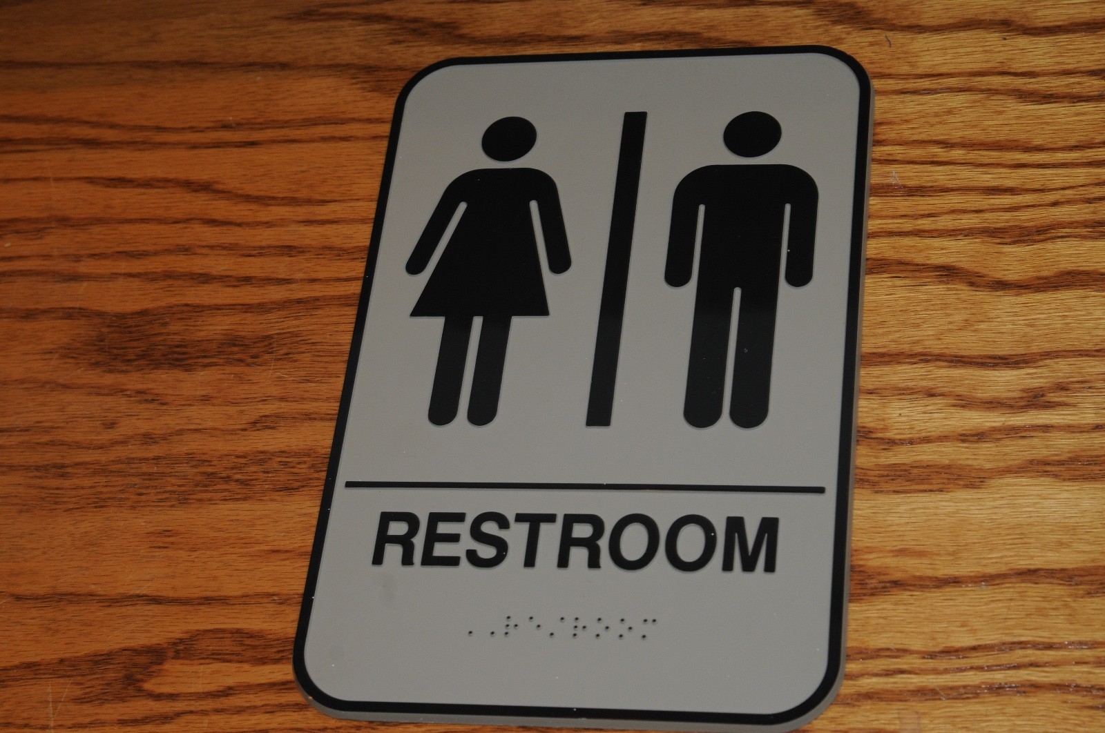 Restroom Sign, Male and Female Brail Acrylic Door Sign with Adhesive Backing.