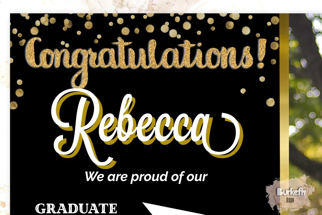 Printable Yard Sign Senior Class of 2021 – Black and gold Digital Graduation HD