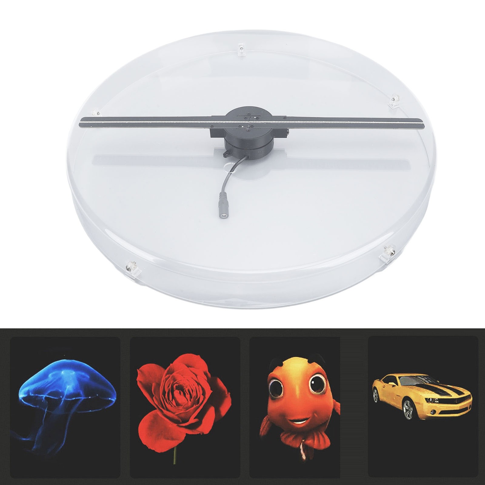 3D Holographic Fan 224 LED Quiet Operating Portable Versatile Hologram Adve IMOB