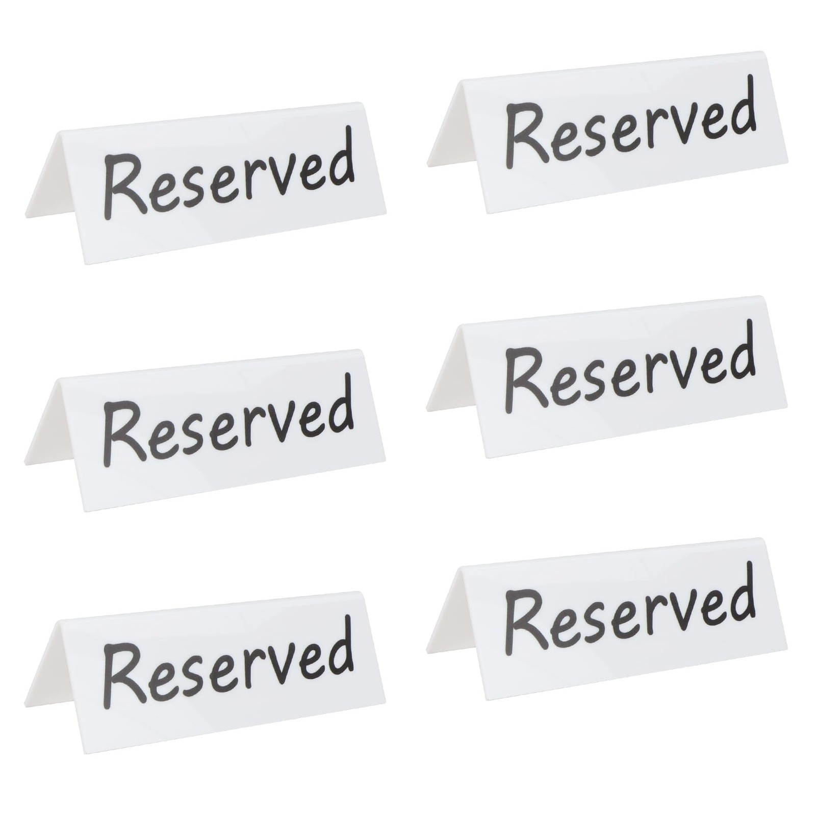Acrylic Reserved Table Signs Wedding Party Restaurant Double Sided 6 PCS