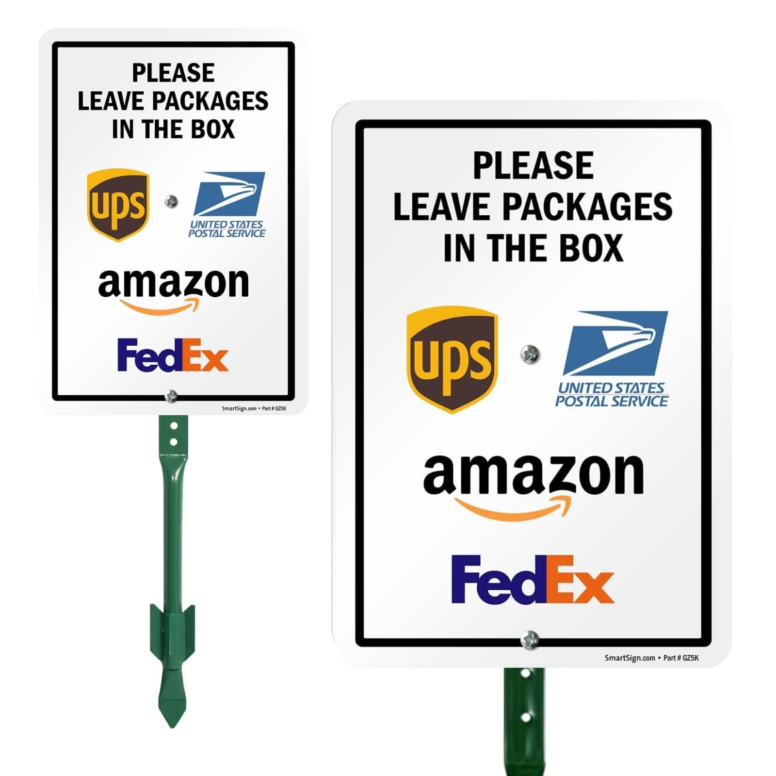 10×7 Inch Delivery Instructions Yard Sign – ‘Please Leave Packages In Box’ with
