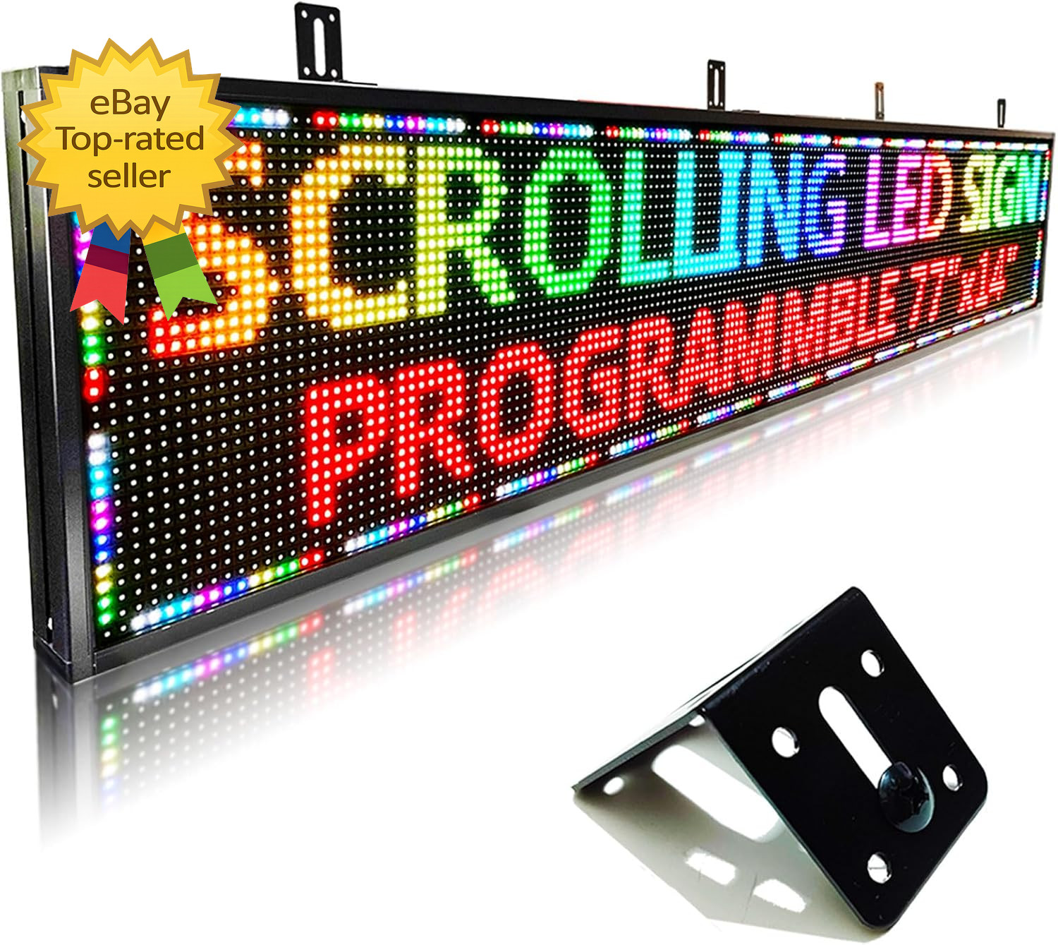 HS P10 77”X14” Led Sign Outdoor Digital Open Neon Programmable Scrolling Hig