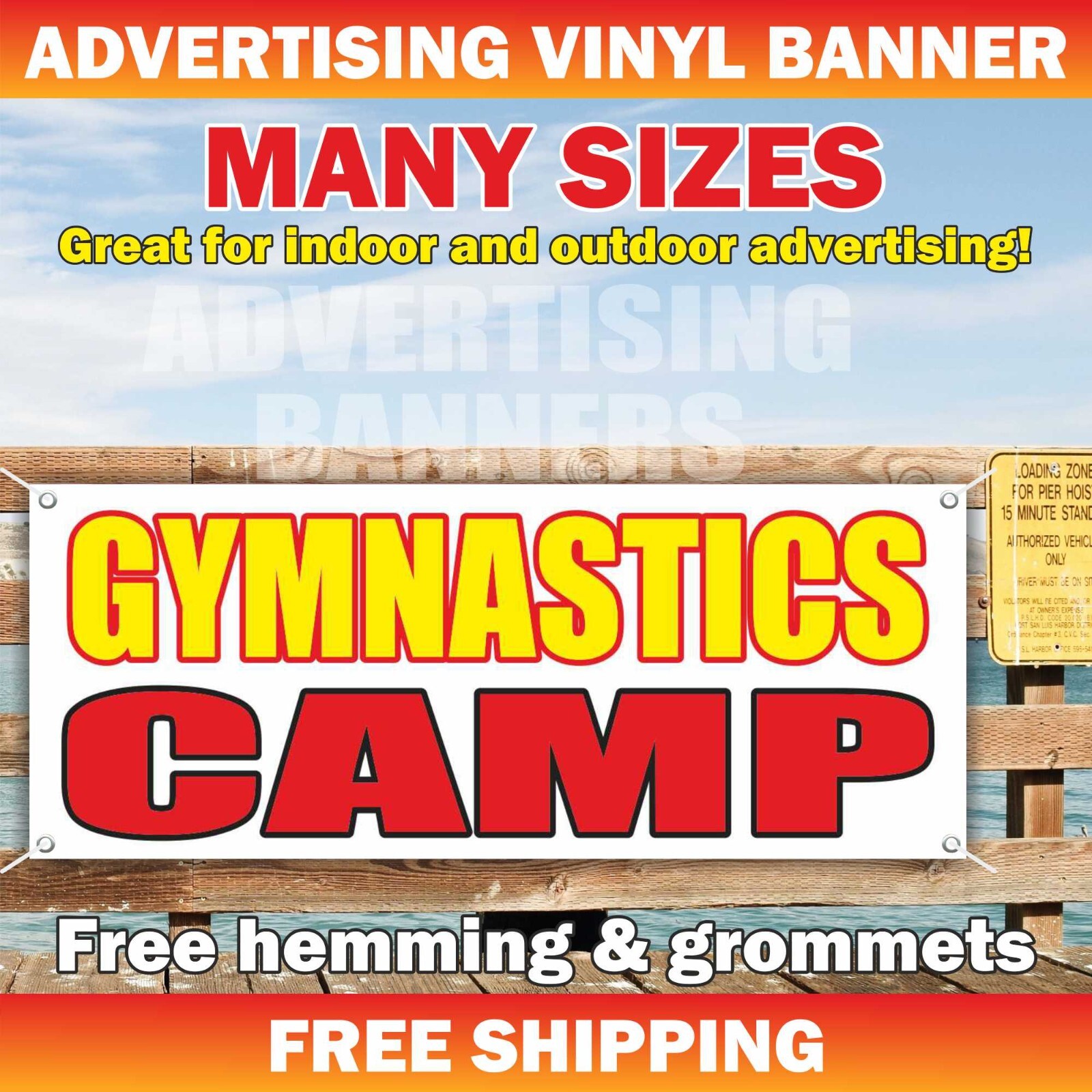 GYMNASTICS CAMP Advertising Banner Vinyl Mesh Sign Sport Games Children Students