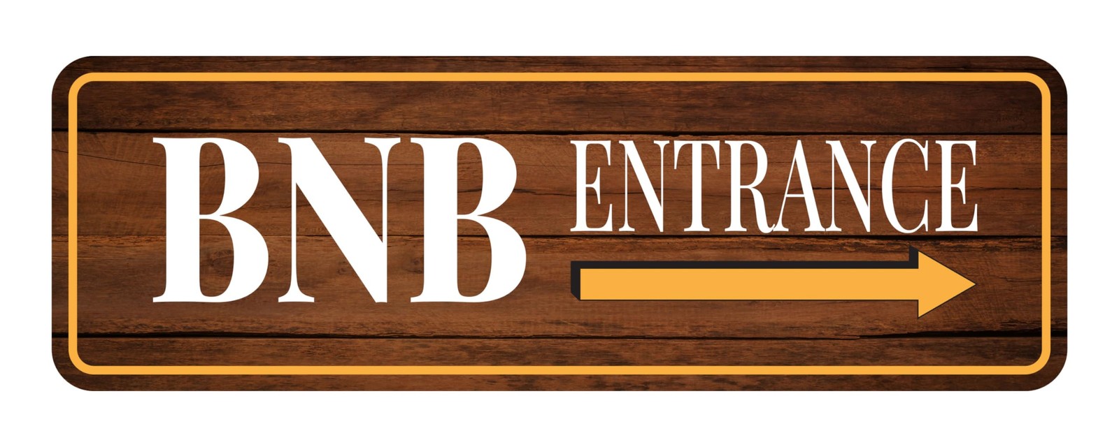 Small Standard Plus BNB Entrance Right Arrow Door Wall Sign Hosting Signage