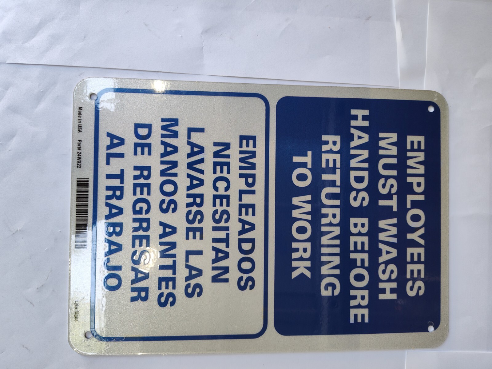 Lyle U1-1046-Ra_7X10 Hygiene Sign,10X7 In.,Bilingual