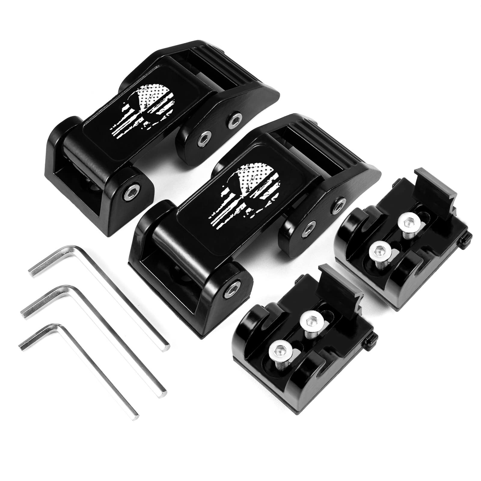 Buling Aluminum Hood Latches Catch Kit Accessories Compatible with Jeep Wrang…