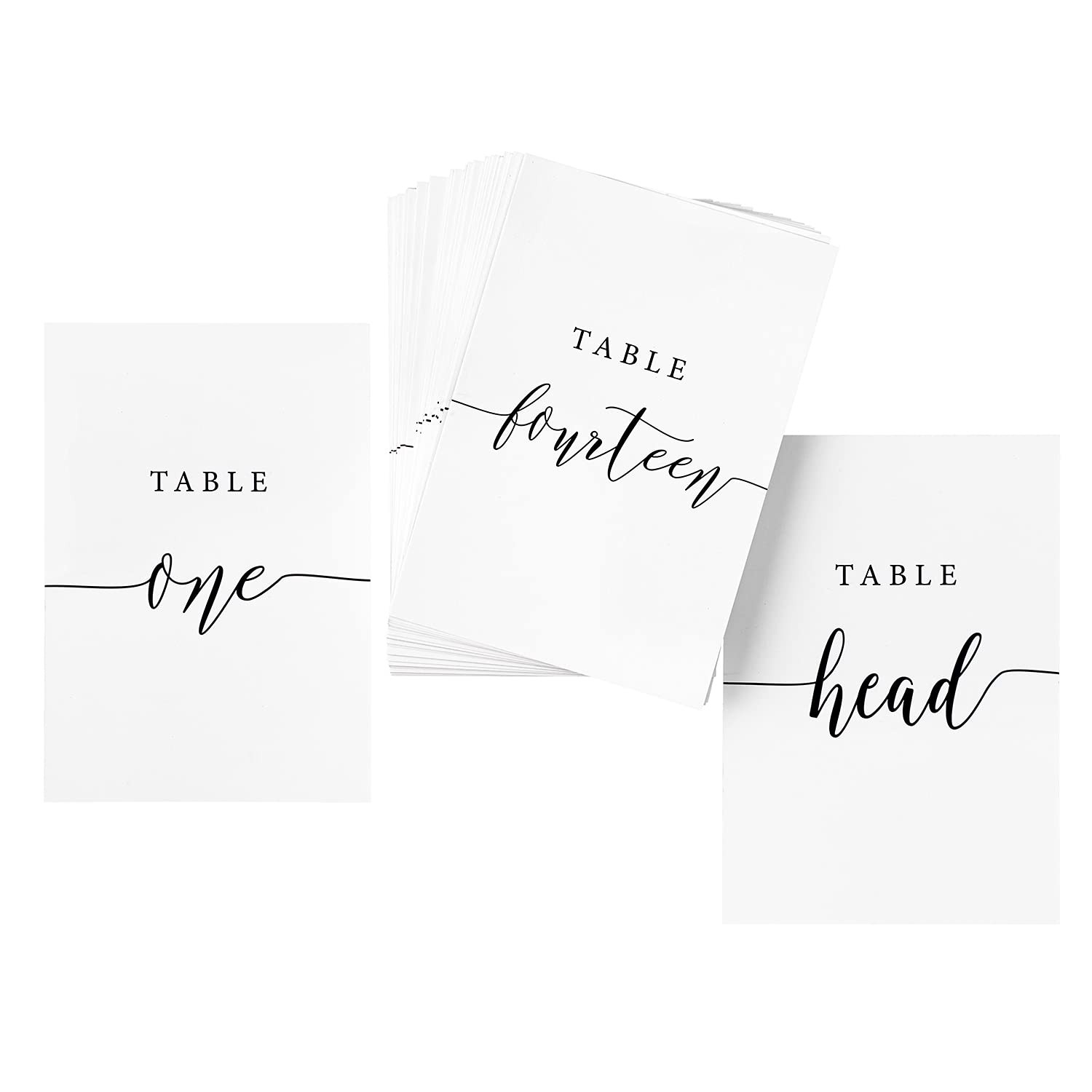 4×6 Inch Black DoubleSided Table Number Card 130 Head Table Wedding Party