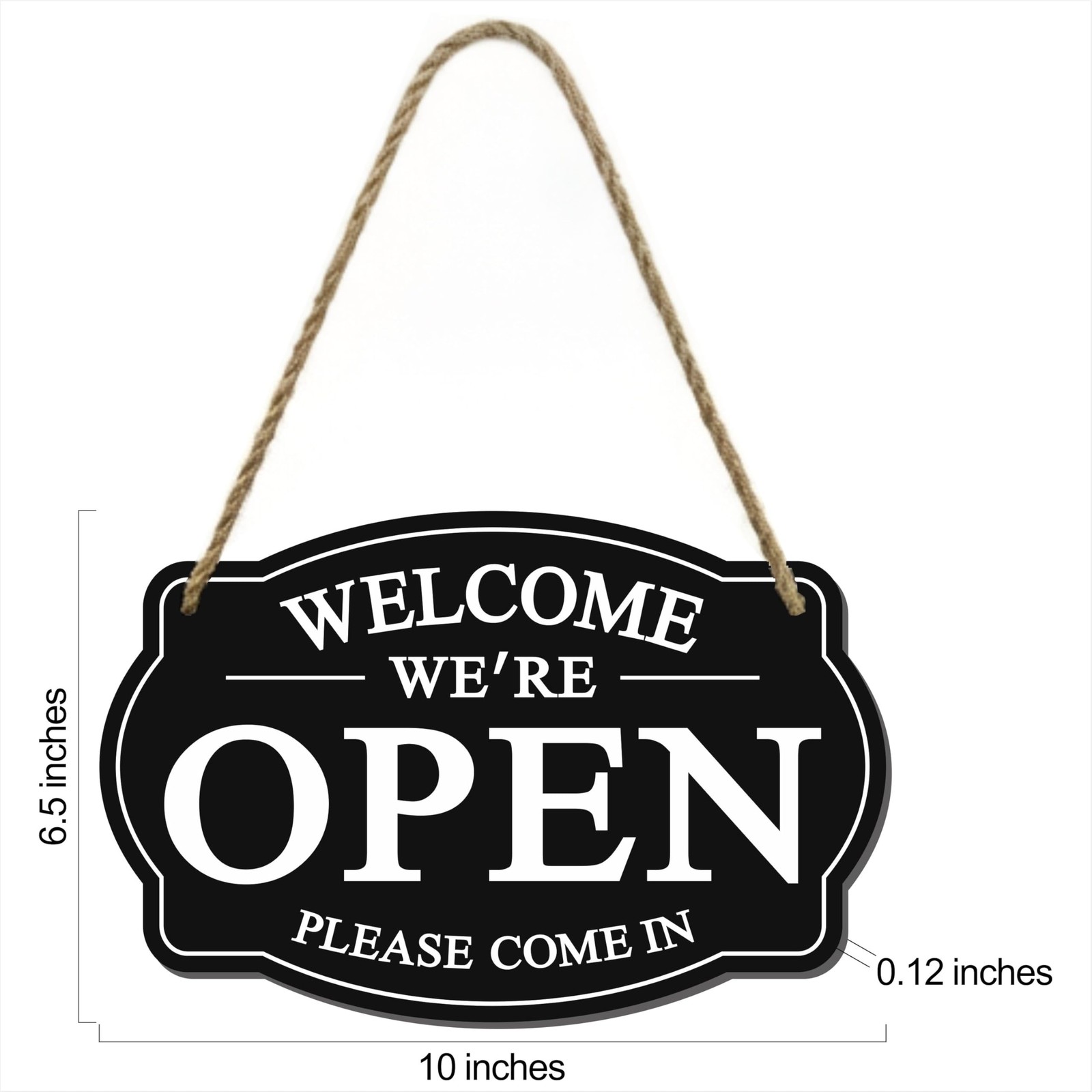 Open/Closed Sign — Vintage Store Status Plaque — Premium Frosted Acrylic, Wat…