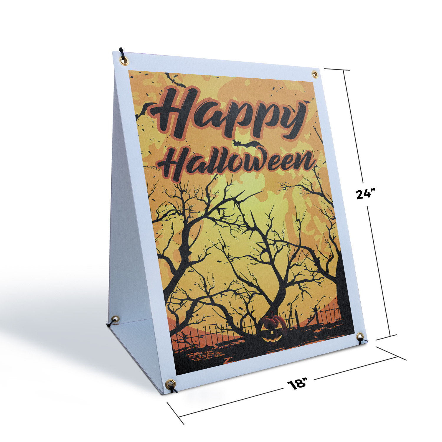 Happy Halloween A-Frame Sidewalk Sign Seasonal Decor Festive Signage Ready