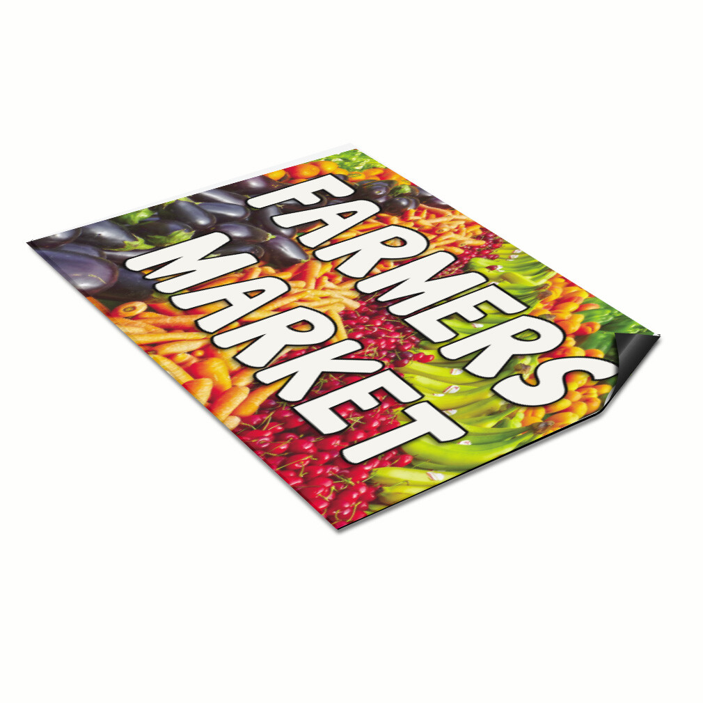 Car Magnet Set of 2 Farmers Market Advertising Printing A Industrial Sign