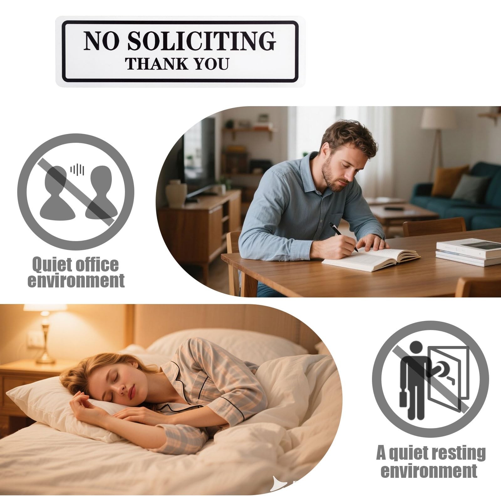 No Soliciting Sign for House That Keeps Solicitors Away, Super strong tape fo…