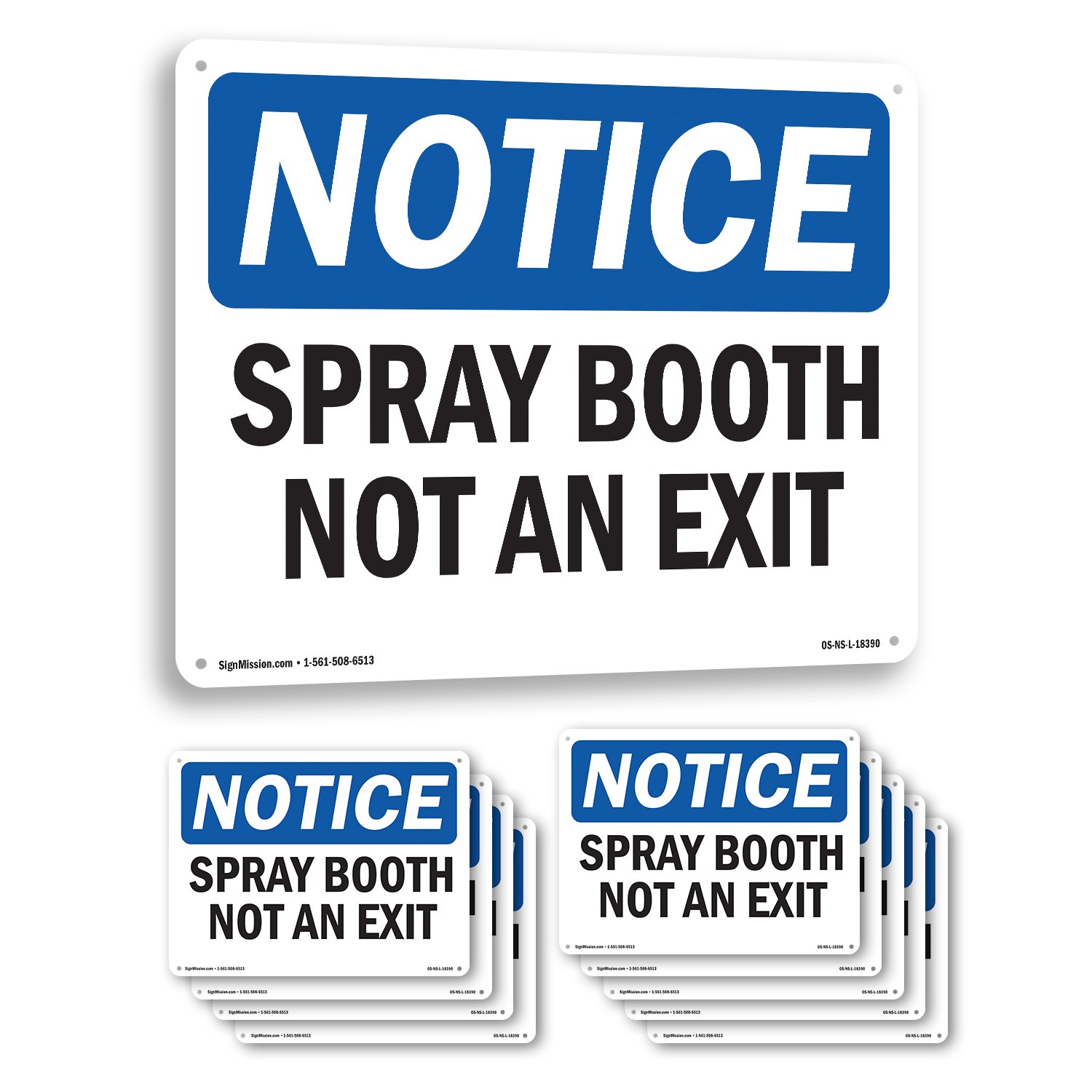 Spray Booth Not An Exit OSHA Notice Sign Metal, Plastic, Or Decal – 5 or 10 Pack