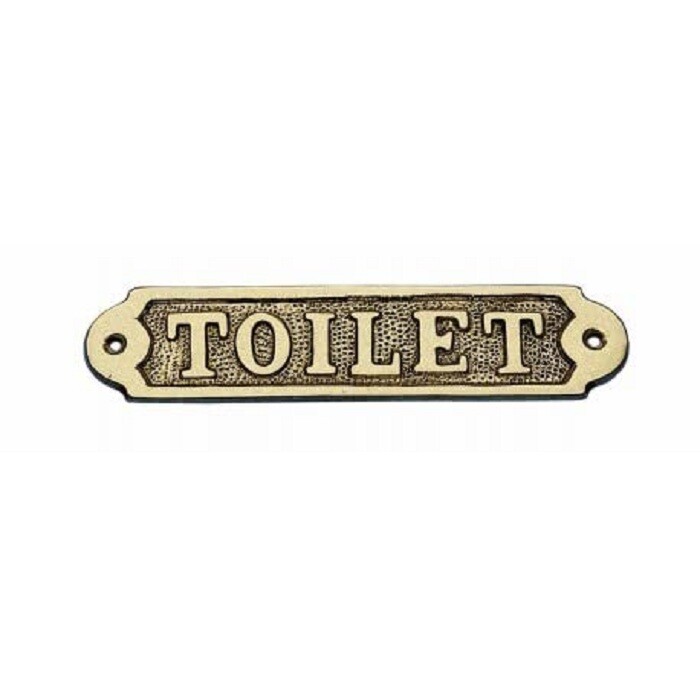 Brass Toilet Sign-Brass Door Sign (Brass,4.75X1.5 Inch)
