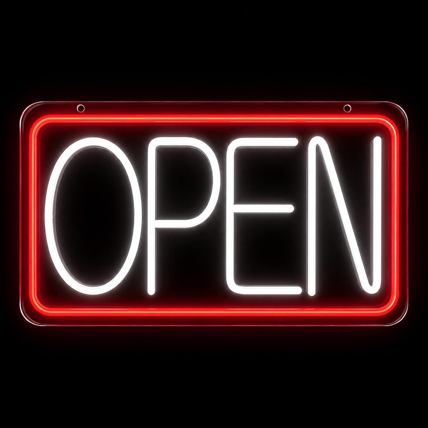 Open Sign Neon Light 17″ X 9.3″ LED Open Sign for Business Window Red + White